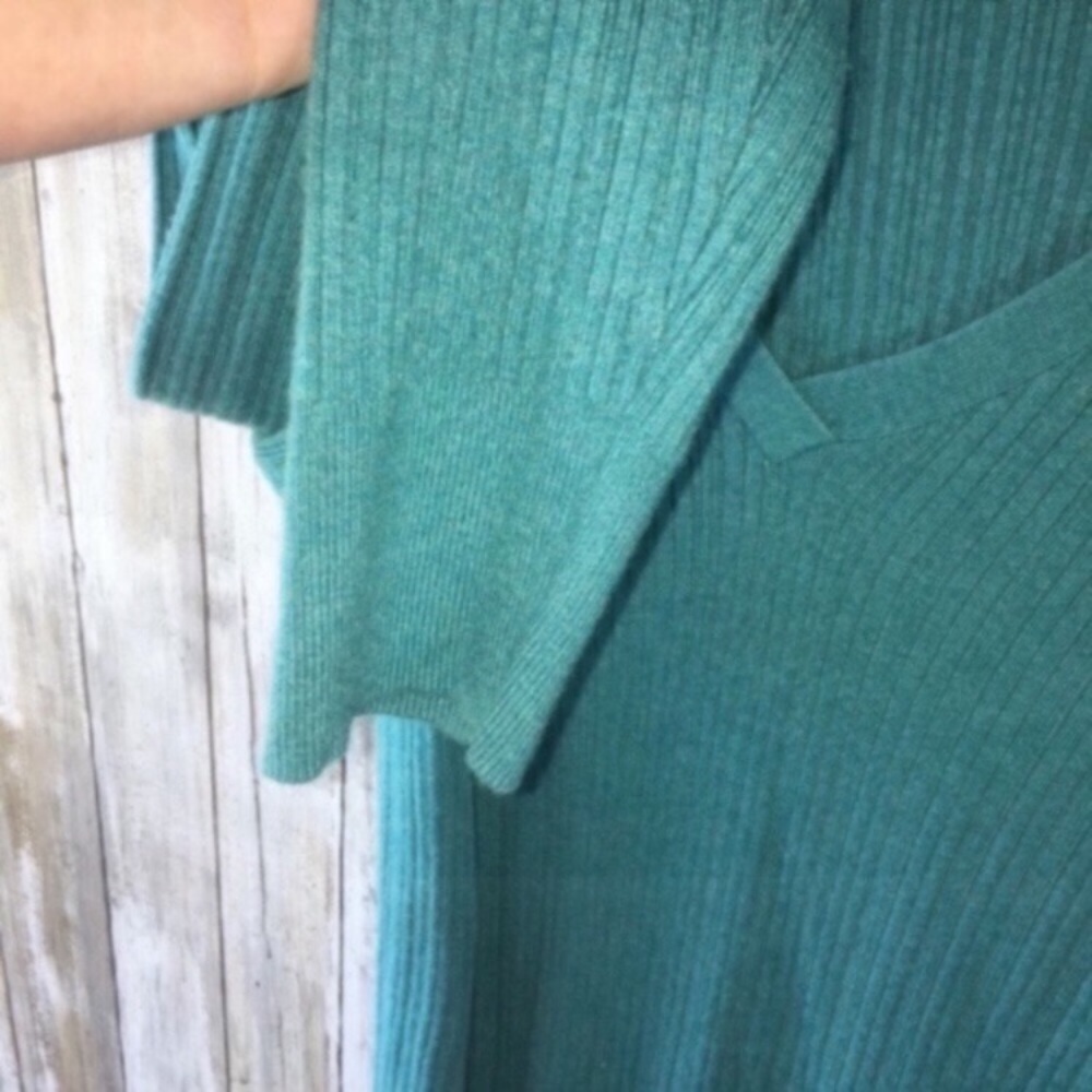Lane Bryant Teal Rib Knit V-Neck Sweater Tunic 18/20 Plus Size - Picture 2 of 4